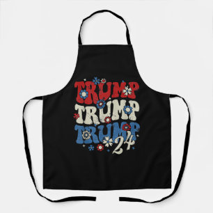 Trump Trump Trump 2024 Retro  Apron