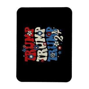 Trump Trump Trump 2024 Retro Magnet