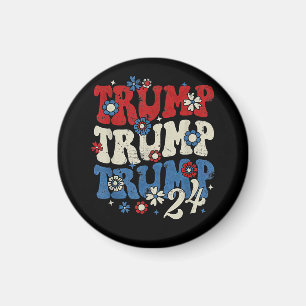 Trump Trump Trump 2024 Retro Magnet