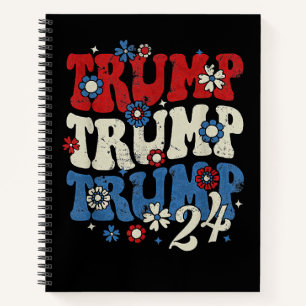 Trump Trump Trump 2024 Retro Notebook