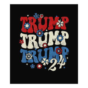 Trump Trump Trump 2024 Retro Photo Print