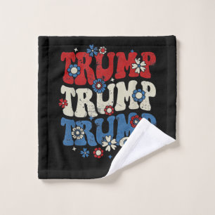 Trump Trump Trump 2024 Retro  Wash Cloth