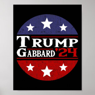 Trump Tulsi Gabbard 2024 Conservative Us Flag  Poster