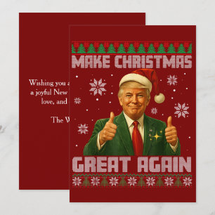 Trump Ugly Xmas Sweater Make Christmas Great Again Holiday Card