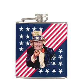 Trump/Uncle Sam Souvenir Commemorative Flask ~