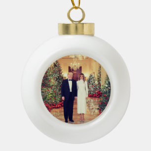 Trump US President White House Christmas Ceramic Ball Christmas Ornament
