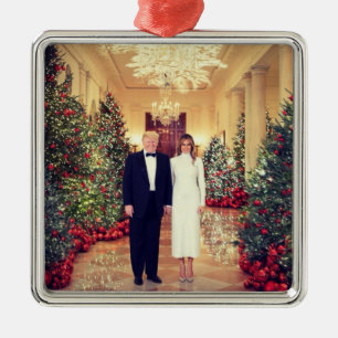 Trump US President White House Christmas Metal Orn Ornament