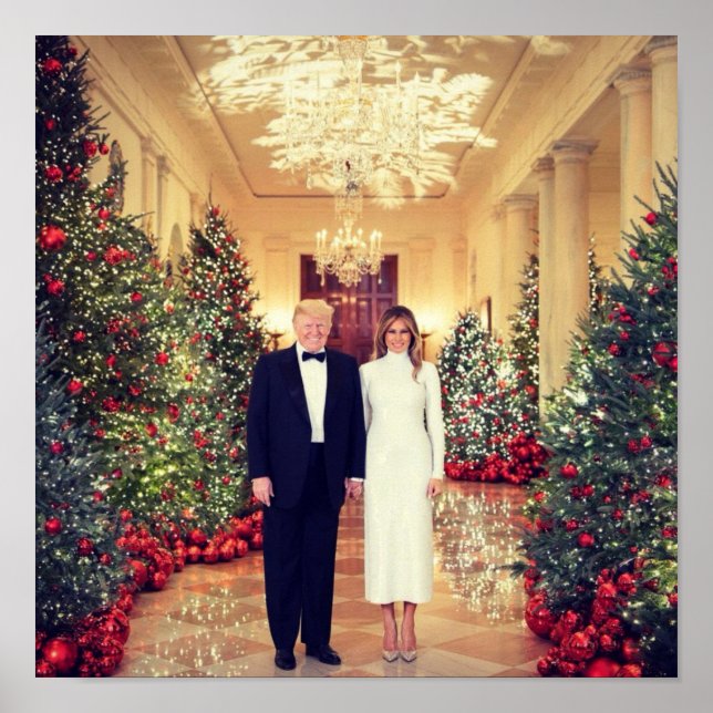 Trump US President White House Christmas Poster (Front)