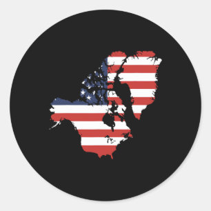 Trump Usa And Canada Greenland Map Funny Classic Round Sticker