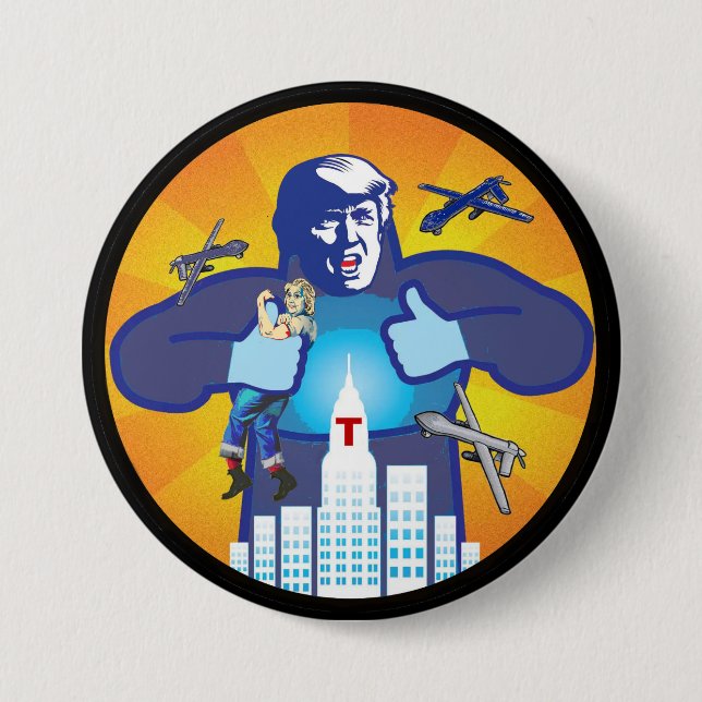 Trump v. Hillary 7.5 Cm Round Badge (Front)