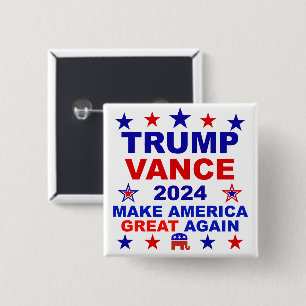 Trump Vance 2024 15 Cm Square Badge