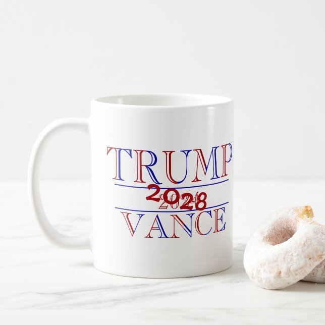 Trump Vance 2024 - 2028? Coffee Mug (With Donut)