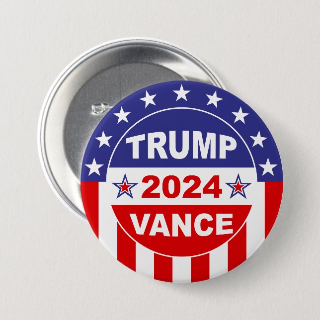TRUMP VANCE 2024 7.5 CM ROUND BADGE (Front & Back)