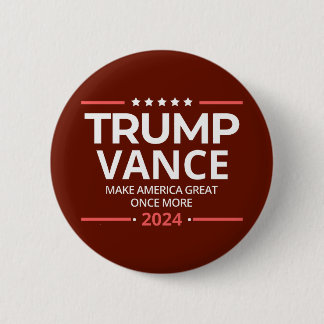 Trump Vance 2024, America america great once more 6 Cm Round Badge