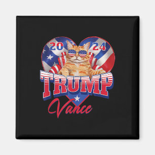 Trump Vance 2024 Cat Heart Us Political President Magnet