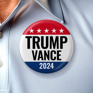 Trump Vance 2024 - Classic Campaign Design Stars 6 Cm Round Badge