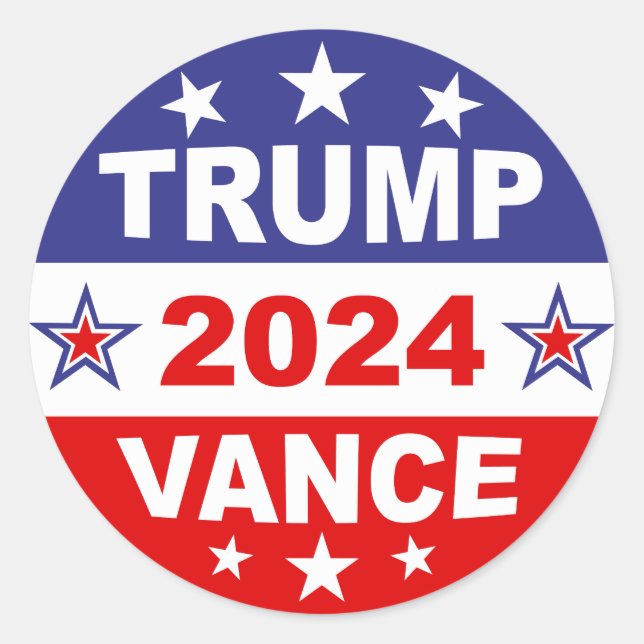 TRUMP VANCE 2024 CLASSIC ROUND STICKER (Front)