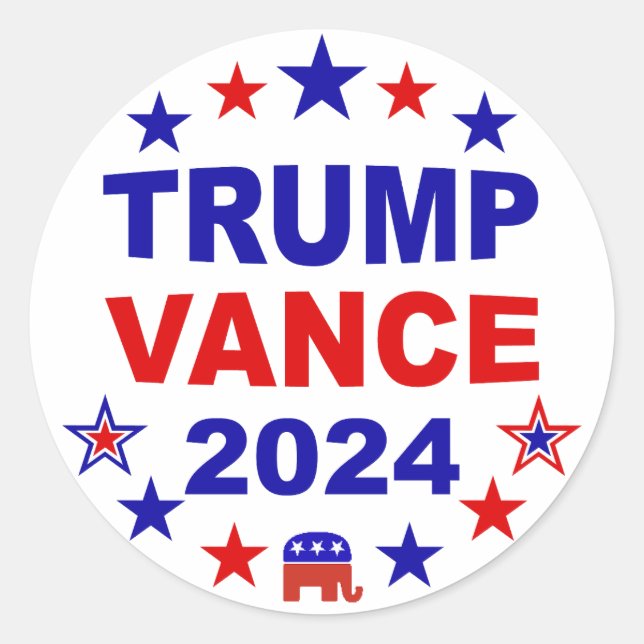Trump Vance 2024 Classic Round Sticker (Front)
