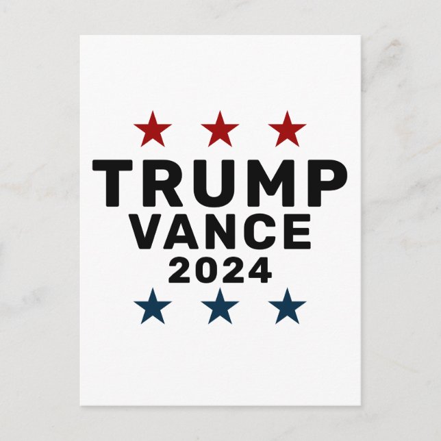 Trump Vance 2024 Classic Star Invitation Postcard (Front)