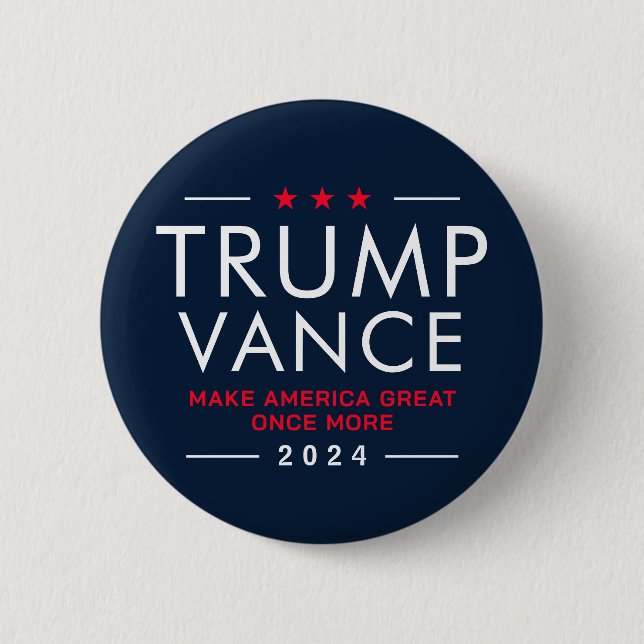 Trump Vance 2024 Collectable Campaign  6 Cm Round Badge (Front)
