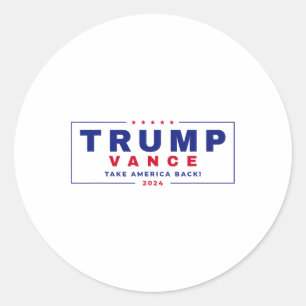 Trump Vance 2024 Donald Trump J.d. Vance Take Amer Classic Round Sticker