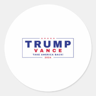 Trump Vance 2024 Donald Trump J.d. Vance Take Amer Classic Round Sticker