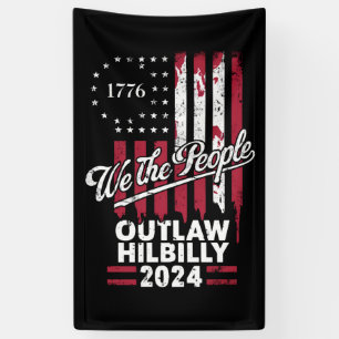 Trump Vance 2024 Donald Trump Outlaw Hillbilly  Banner
