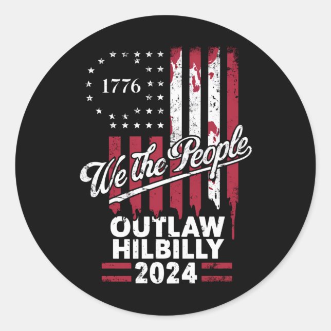 Trump Vance 2024 Donald Trump Outlaw Hillbilly  Classic Round Sticker (Front)