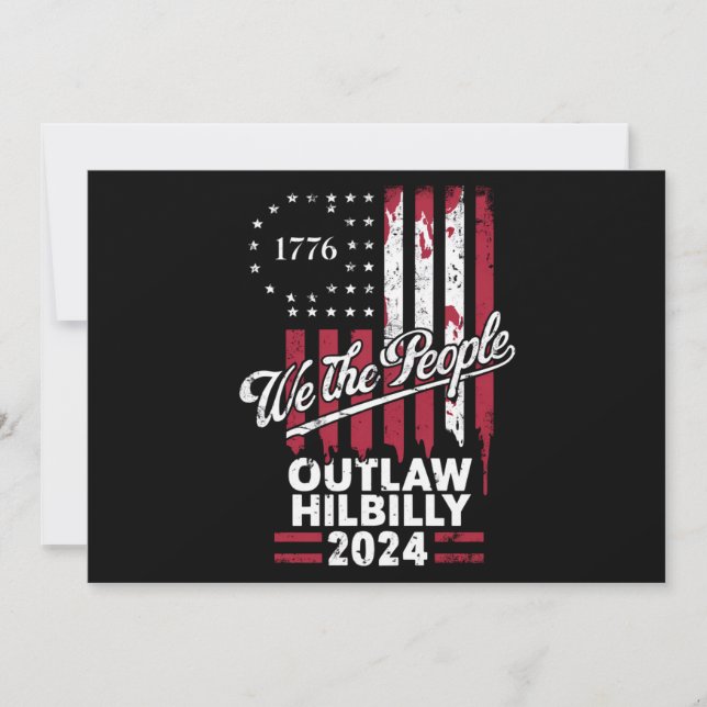 Trump Vance 2024 Donald Trump Outlaw Hillbilly  Invitation (Front)