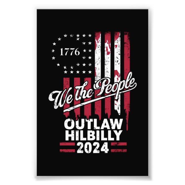 Trump Vance 2024 Donald Trump Outlaw Hillbilly  Photo Print (Front)