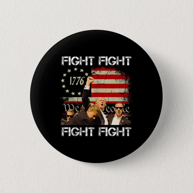 Trump Vance 2024 Fight  6 Cm Round Badge (Front)
