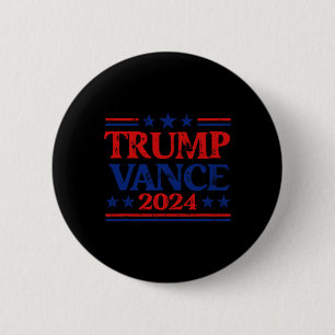 Trump Vance 2024 Flag Patriotic Usa Stars Stripes 6 Cm Round Badge