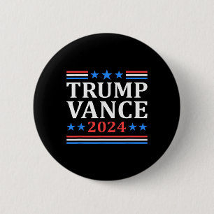 Trump Vance 2024 For President Vp Usa Election Pat 6 Cm Round Badge