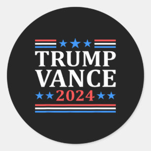 Trump Vance 2024 For President Vp Usa Election Pat Classic Round Sticker