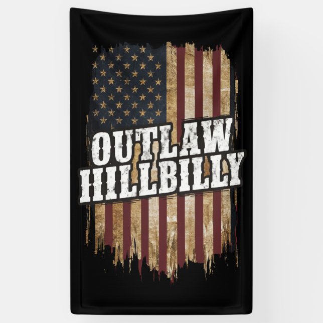 Trump Vance 2024 J.D. Vance Outlaw Hillbilly  Banner (Vertical)