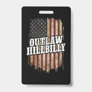 Trump Vance 2024 J.D. Vance Outlaw Hillbilly ID Badge