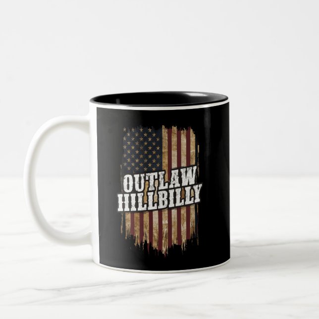 Trump Vance 2024 J.D. Vance Outlaw Hillbilly  Two-Tone Coffee Mug (Left)