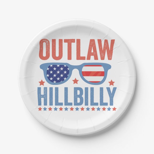 Trump Vance 2024 Outlaw Hillbilly Election   Paper Plate (Front)