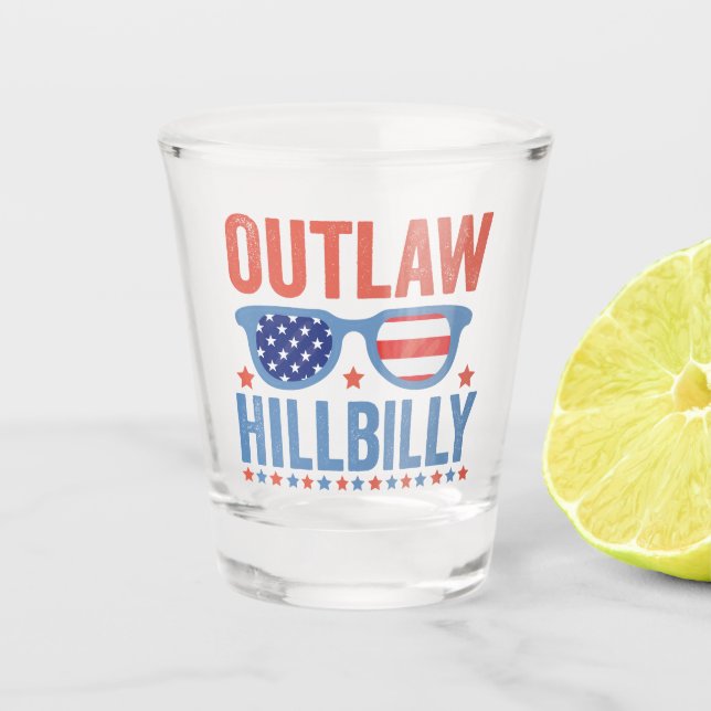Trump Vance 2024 Outlaw Hillbilly Election   Shot Glass (Front)