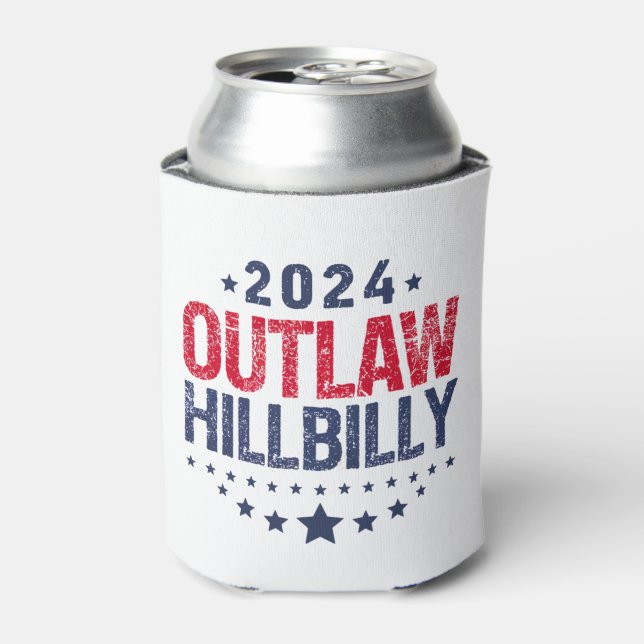 Trump Vance 2024 Outlaw Hillbilly US Flag Can Cooler (Can Front)