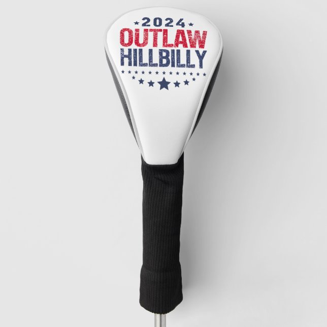 Trump Vance 2024 Outlaw Hillbilly US Flag Golf Head Cover (Front)