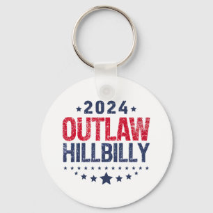 Trump Vance 2024 Outlaw Hillbilly US Flag Key Ring
