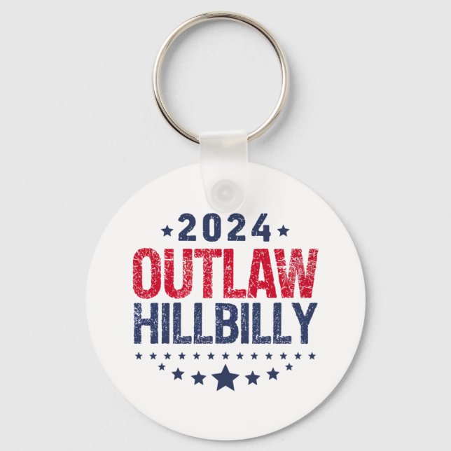 Trump Vance 2024 Outlaw Hillbilly US Flag Key Ring (Front)