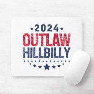 Trump Vance 2024 Outlaw Hillbilly US Flag Mouse Pad