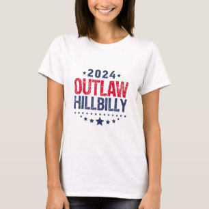 Trump Vance 2024 Outlaw Hillbilly US Flag T-Shirt