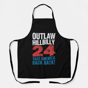 Trump Vance 2024 Outlaw Hillbilly US Flag Vintage Apron
