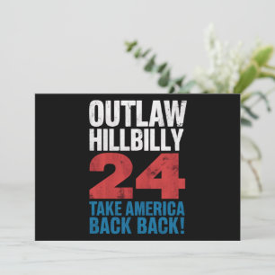 Trump Vance 2024 Outlaw Hillbilly US Flag Vintage Invitation