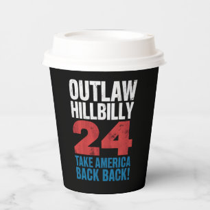 Trump Vance 2024 Outlaw Hillbilly US Flag Vintage Paper Cups