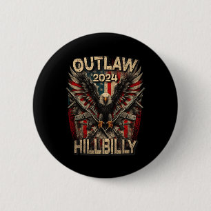 Trump Vance 2024 Outlaw Hillbilly Usa Flag Vintage 6 Cm Round Badge