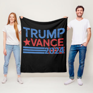 Trump Vance 2024 President 47 USA Vintage Fleece Blanket